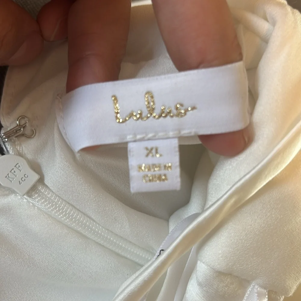 Lulus Wedding dress size XL Allure ivory satin Backless Cowl Neck. - Picture 15 of 16